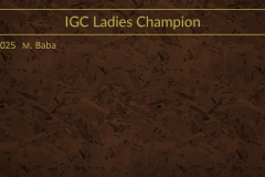 IGc Ladies Champion